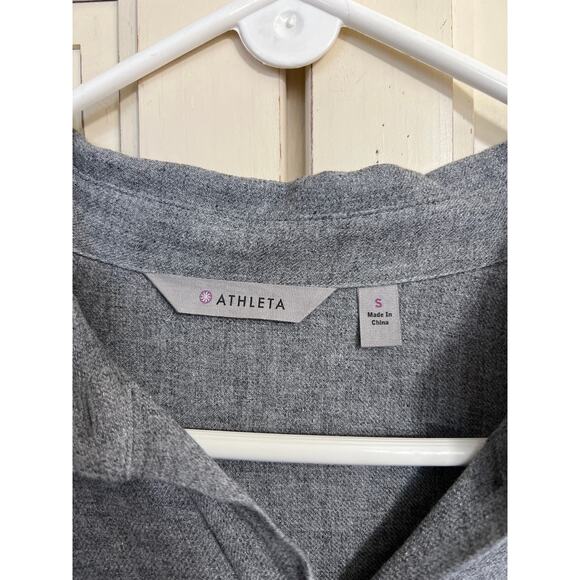 Athleta size small gray button down shirt blouse top viscose & wool - Picture 2 of 3